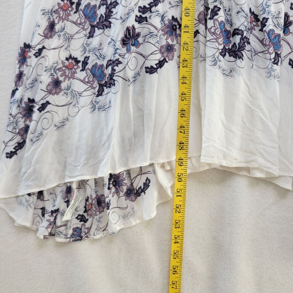 Free People Babydoll Maxi Dress SIZE S Cream Combo Floral Slip Maxi Dress Sheer - Picture 6 of 16